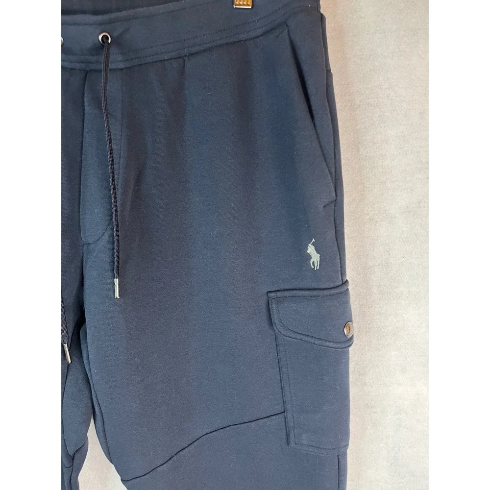 Polo Ralph Lauren Men's L Double Knit Cargo Jogger Pants Navy‎ Blue